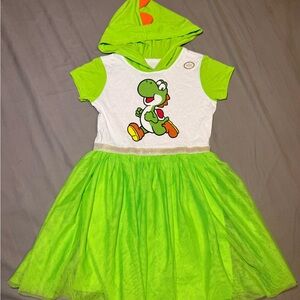 Yoshi Nintendo Super Mario Costume Hooded Dress size M